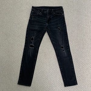 AE AMERICAN EAGLE Men’s Flex Distressed Skinny Jean - Washed Black [30 X 30]